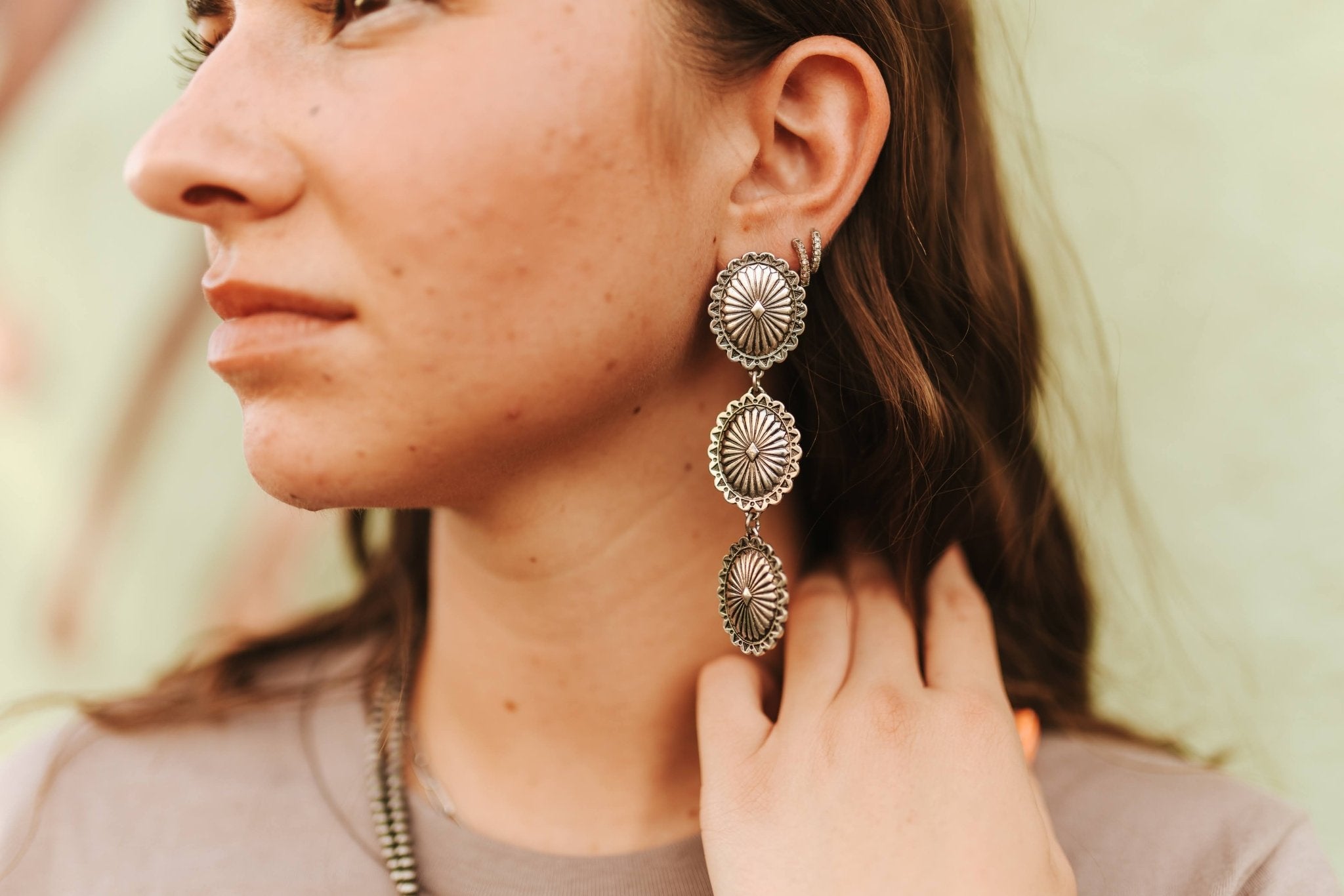 3 - Tier Concho Earrings