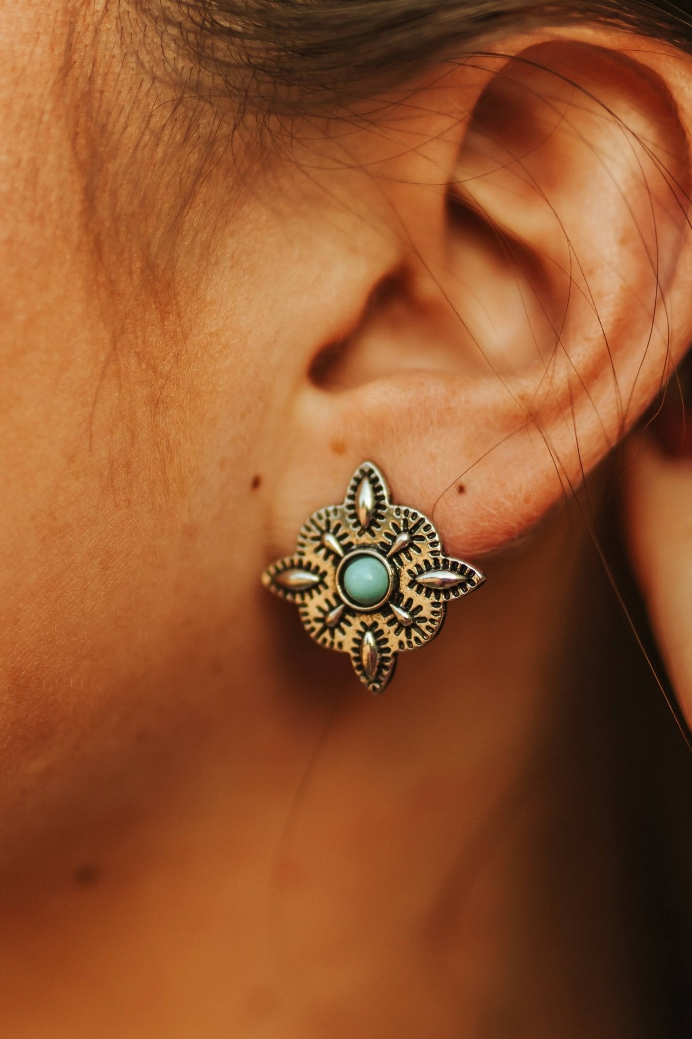 4 - Point Turquoise Concho Studs