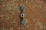 Turquoise Cluster Faux Leather Apple Watch Band