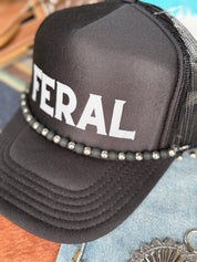 Black and Silver Beads Hat Chain