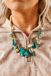 Coastal Turquoise Charm Necklace