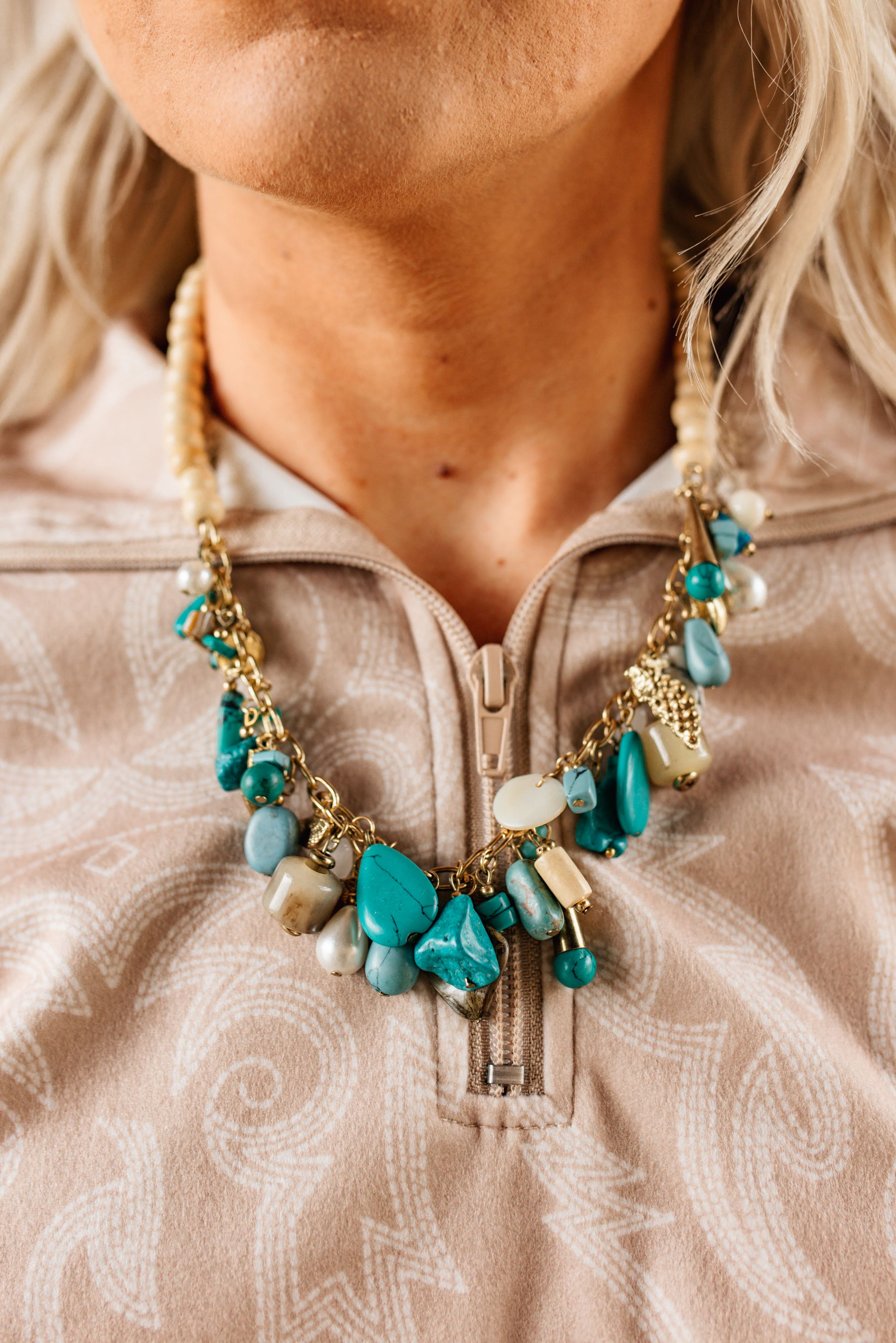 Coastal Turquoise Charm Necklace