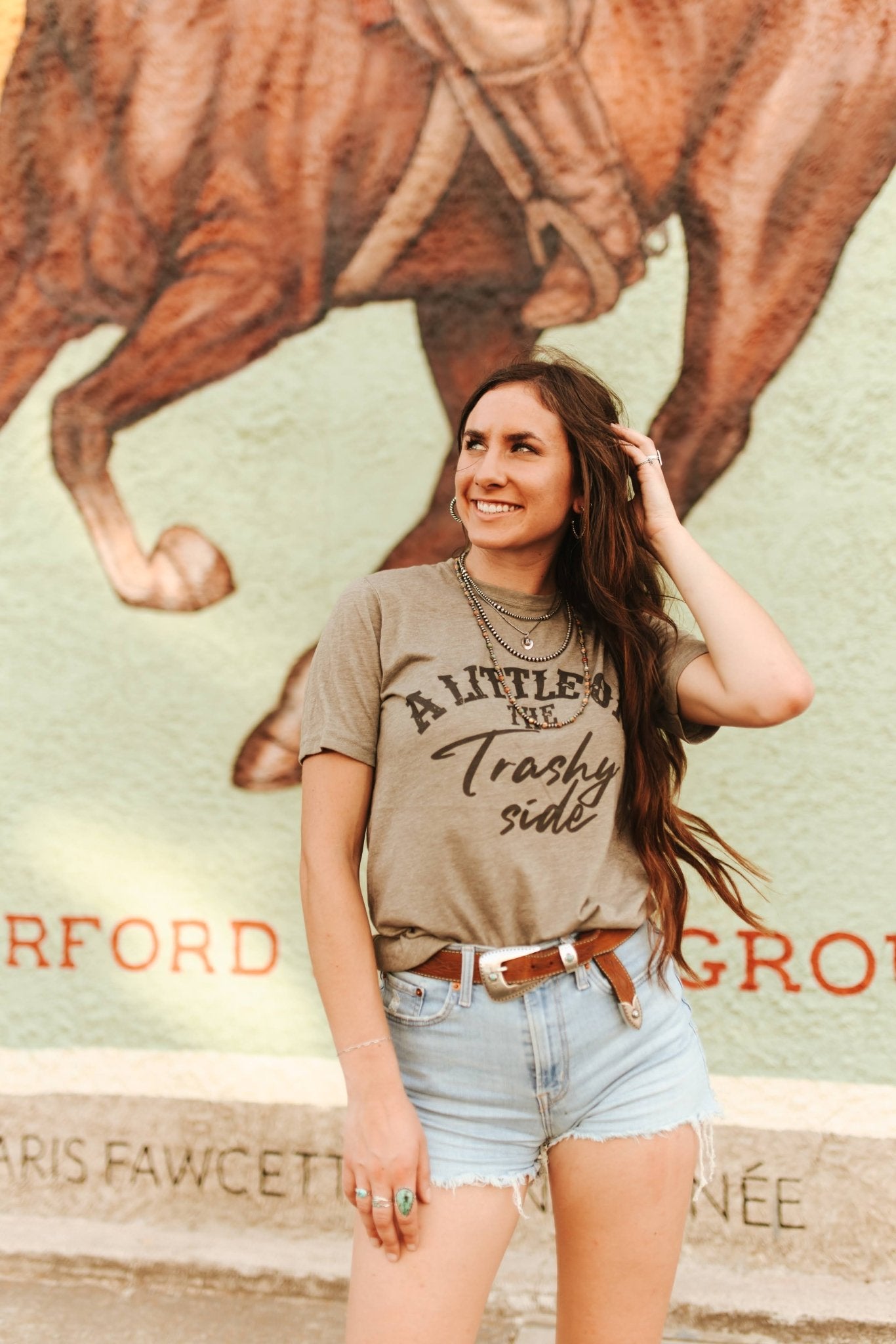 A Little On The Trashy Side Graphic TeeOlive AshS