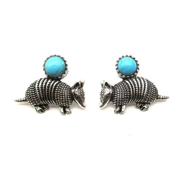 Armadillo Turquoise Stone Earrings