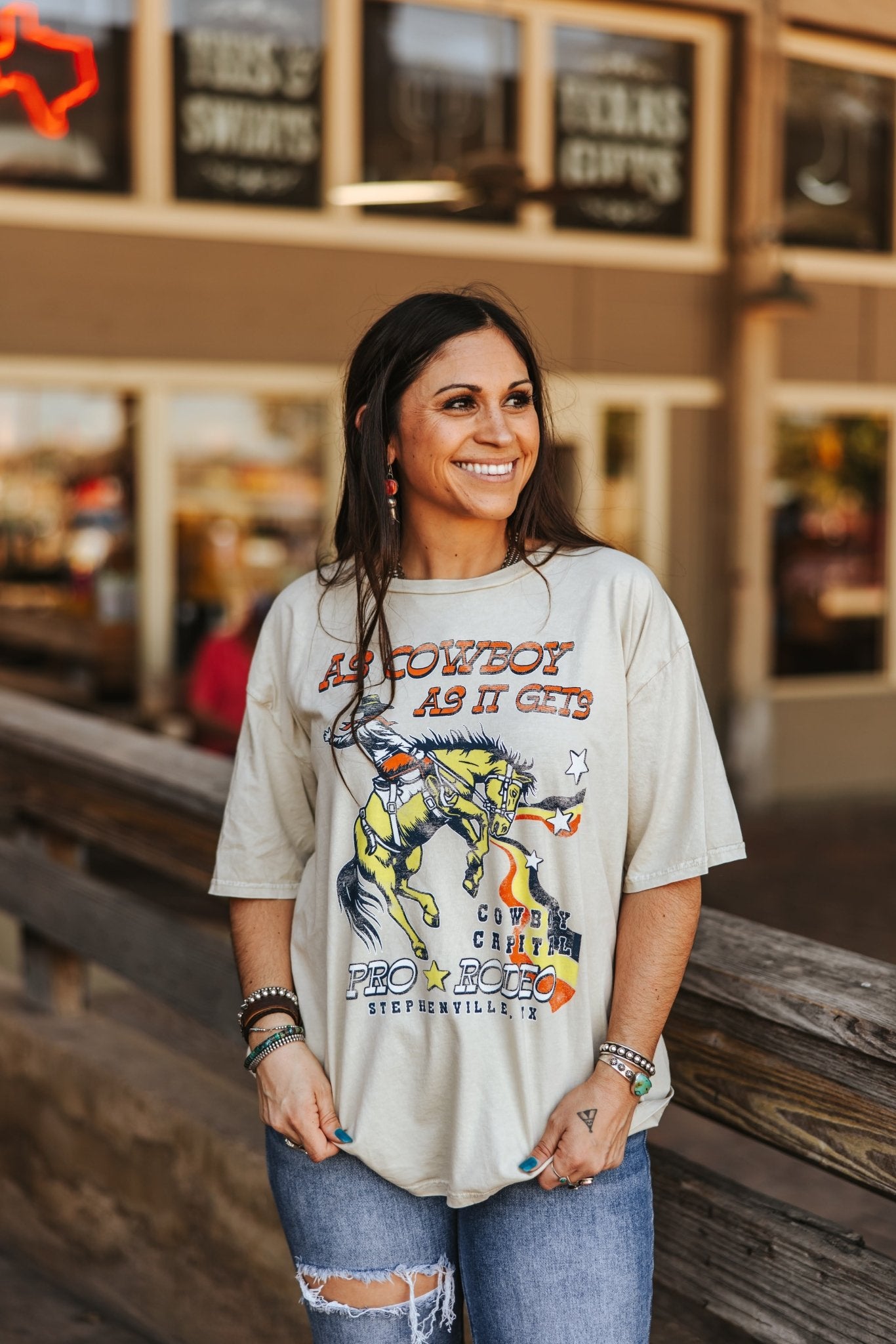 As Cowboy As It Gets Oversized Graphic TeeS