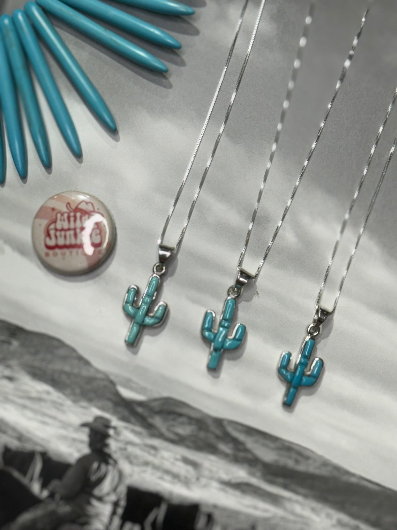 Authentic Desert Cactus Turquoise Necklace