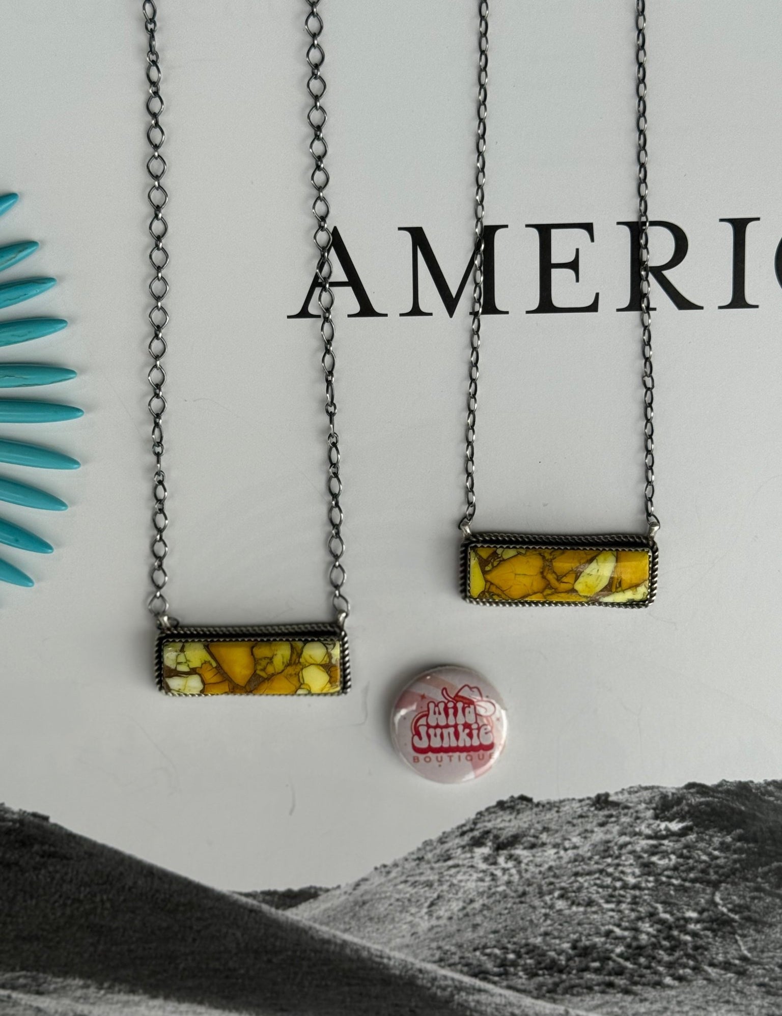 Authentic Honey Dahlia Bumblebee Turquoise Bar Necklace