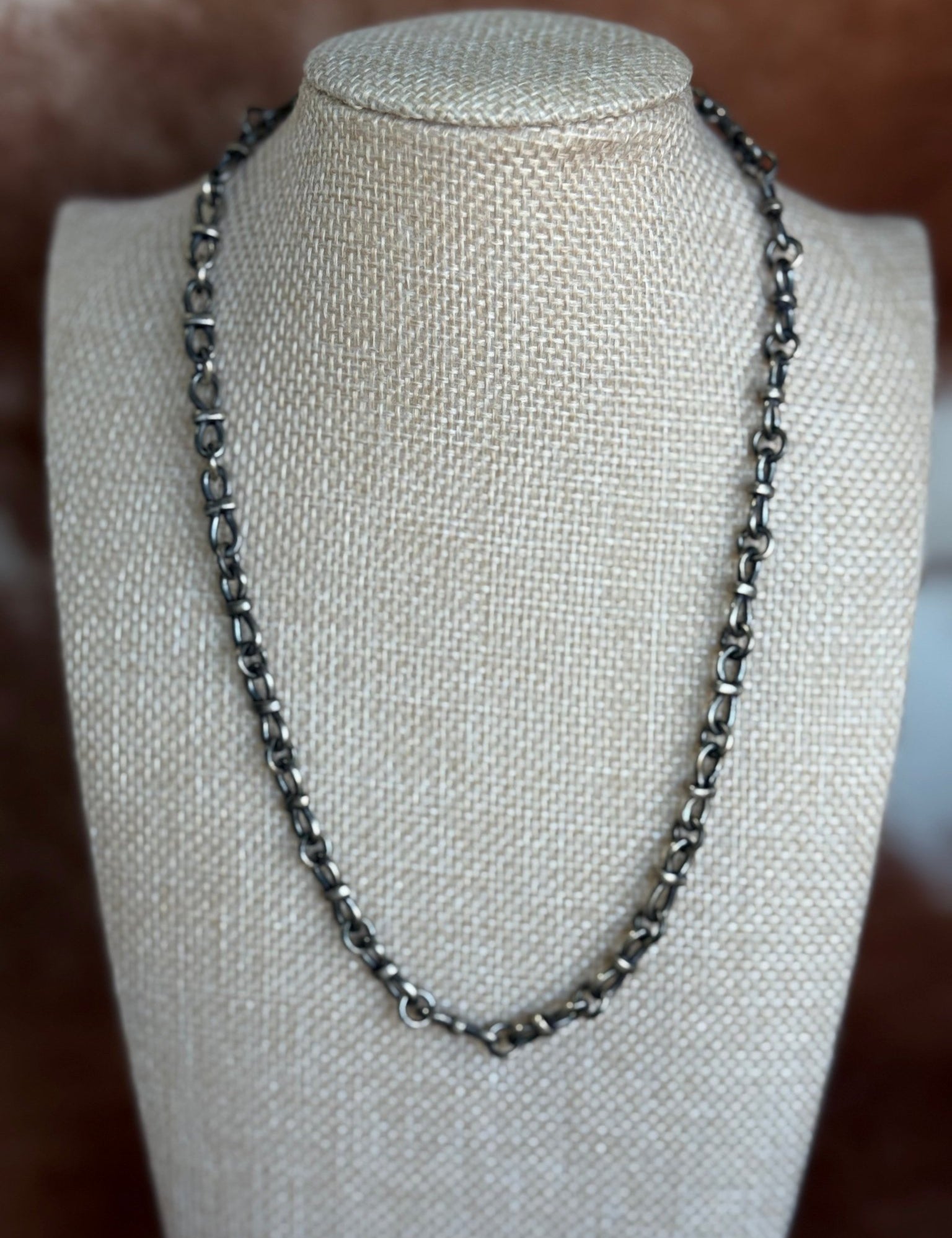 Authentic Interlocking Silver Chain Necklace