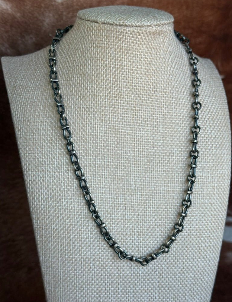 Authentic Interlocking Silver Chain Necklace