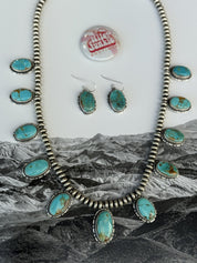 Authentic Kingman Turquoise Beaded Jewelry Set