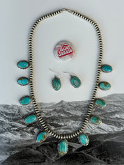 Authentic Kingman Turquoise Beaded Jewelry Set