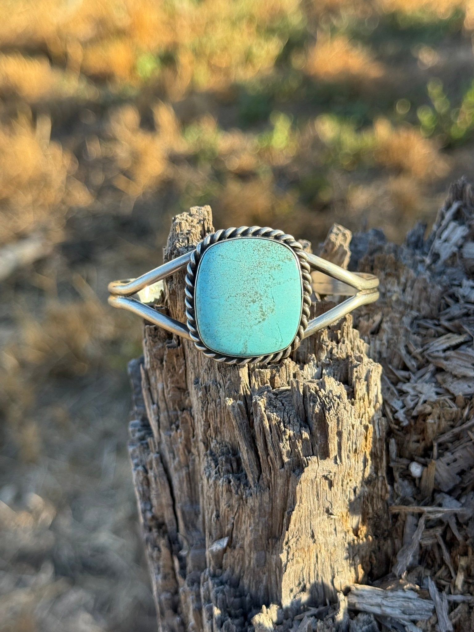 Authentic Kingman Turquoise Square Cuff Bracelet