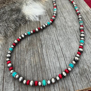Authentic Multicolored Turquoise Beaded Necklace