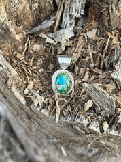 Authentic Sonoran Gold Oval Turquoise Pendant