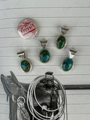 Authentic Sonoran Gold Oval Turquoise Pendant