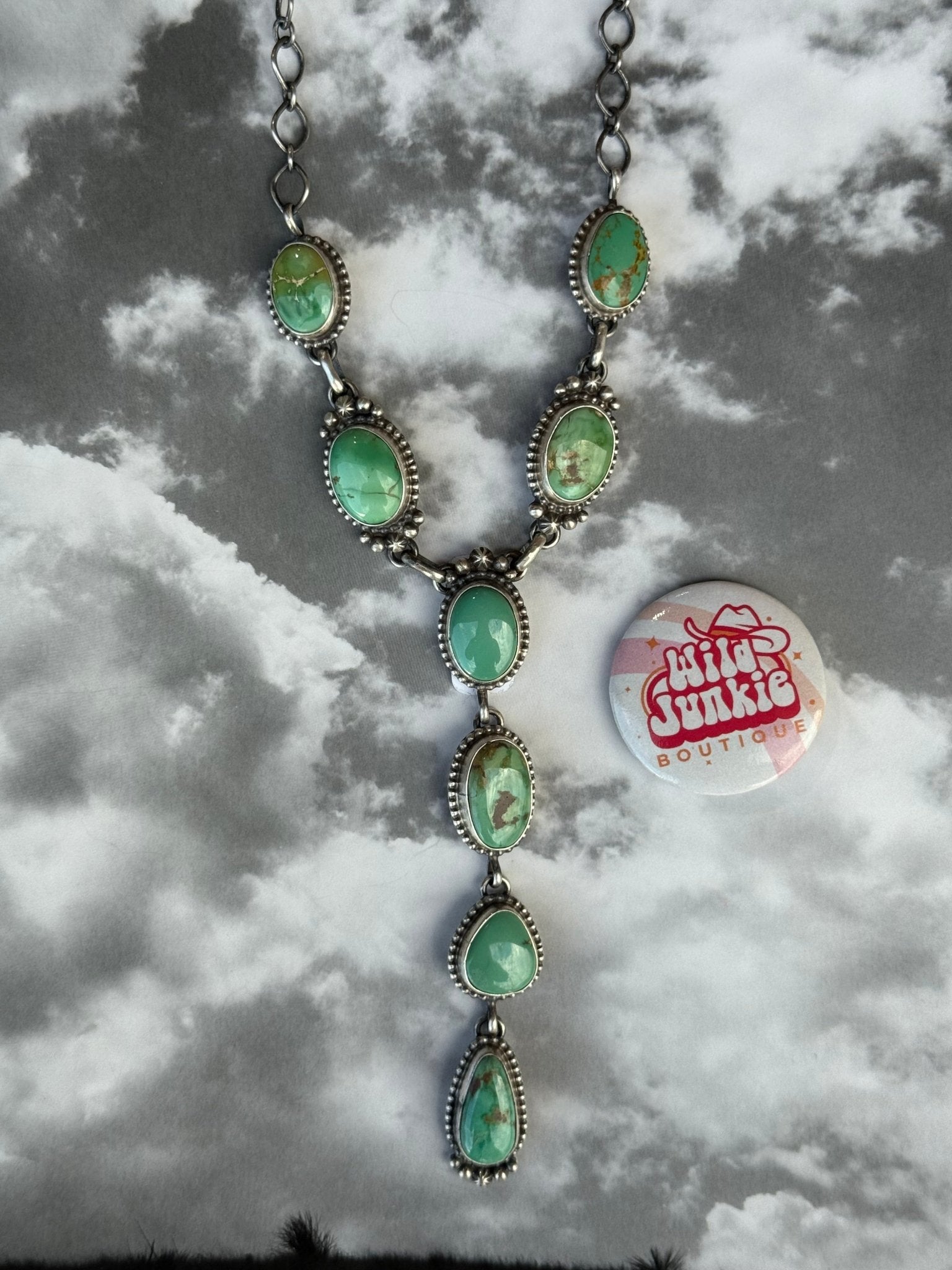 Authentic Sonoran Turquoise Lariat Necklace