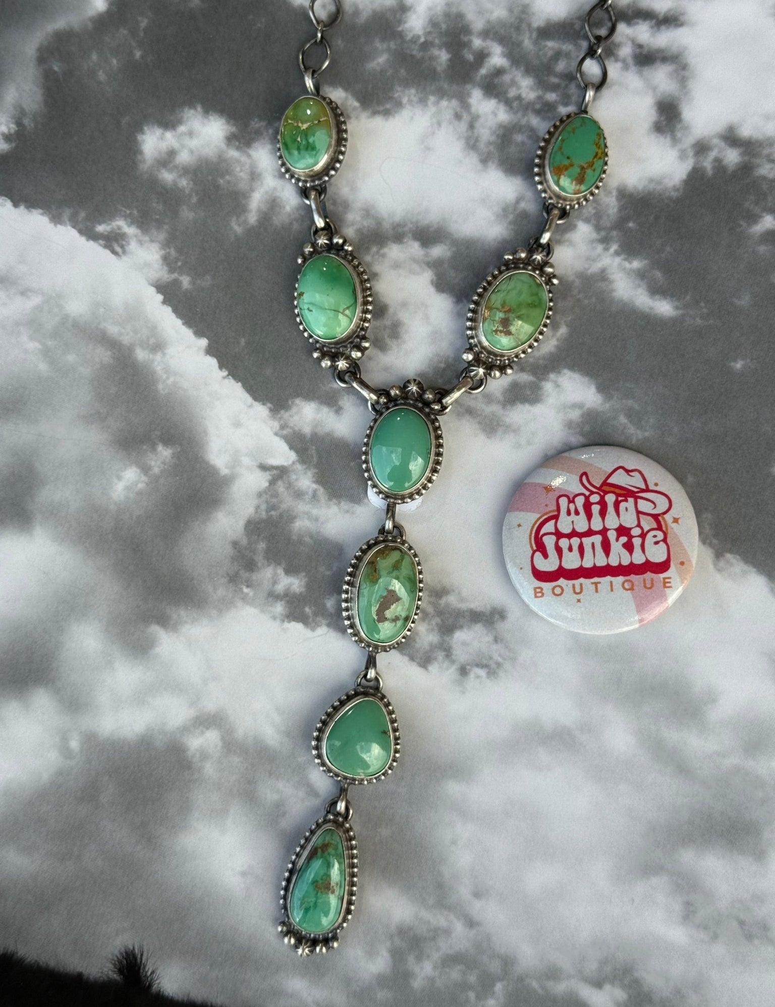 Authentic Sonoran Turquoise Lariat Necklace