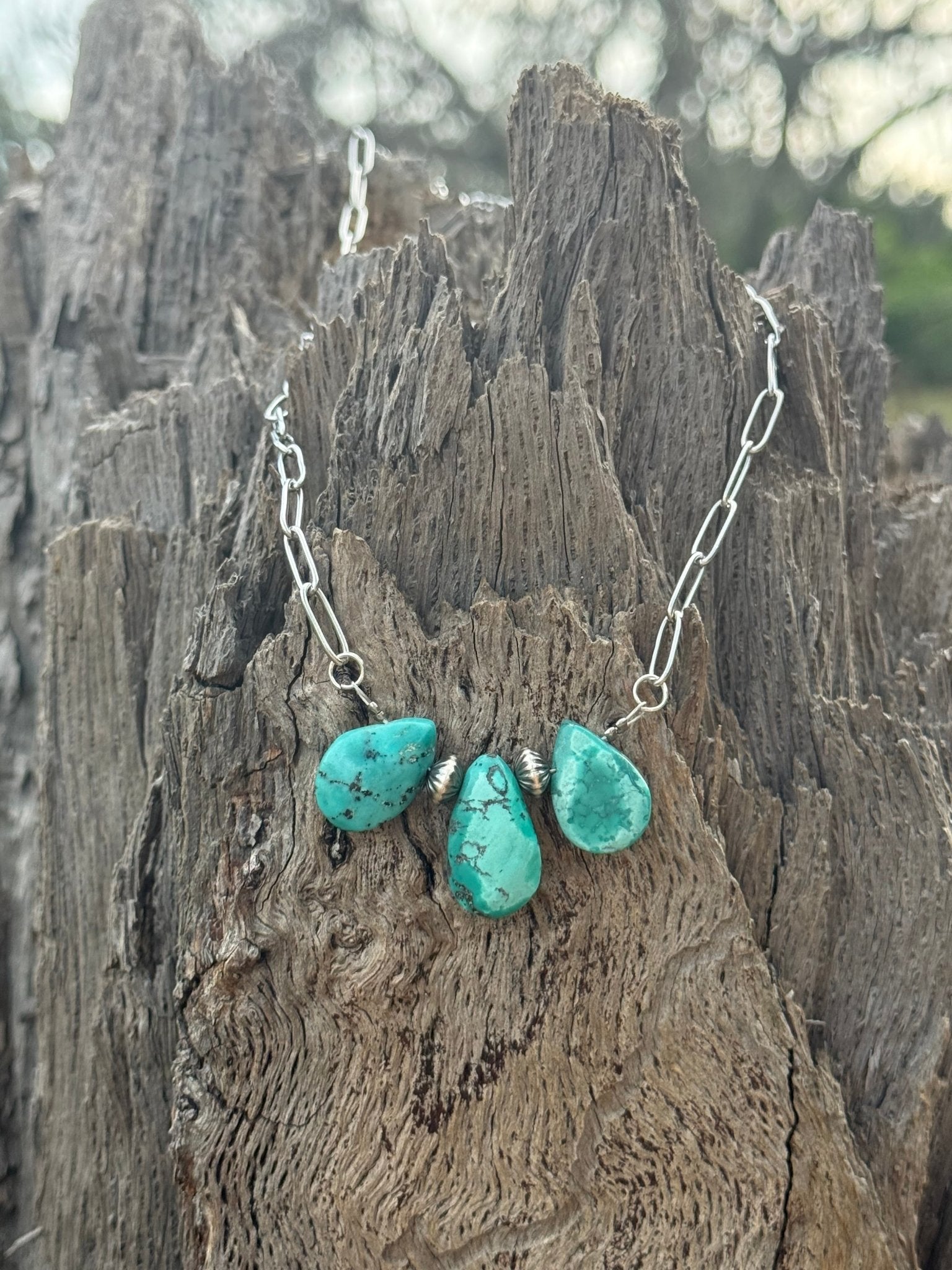 Authentic Teardrop Turquoise Stones Necklace – Wild Junkie