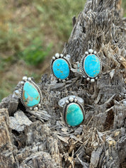 Authentic Turquoise Large Teardrop Ring