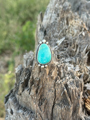 Authentic Turquoise Large Teardrop Ring