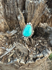 Authentic Turquoise Large Teardrop Ring