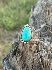 Authentic Turquoise Large Teardrop Ring