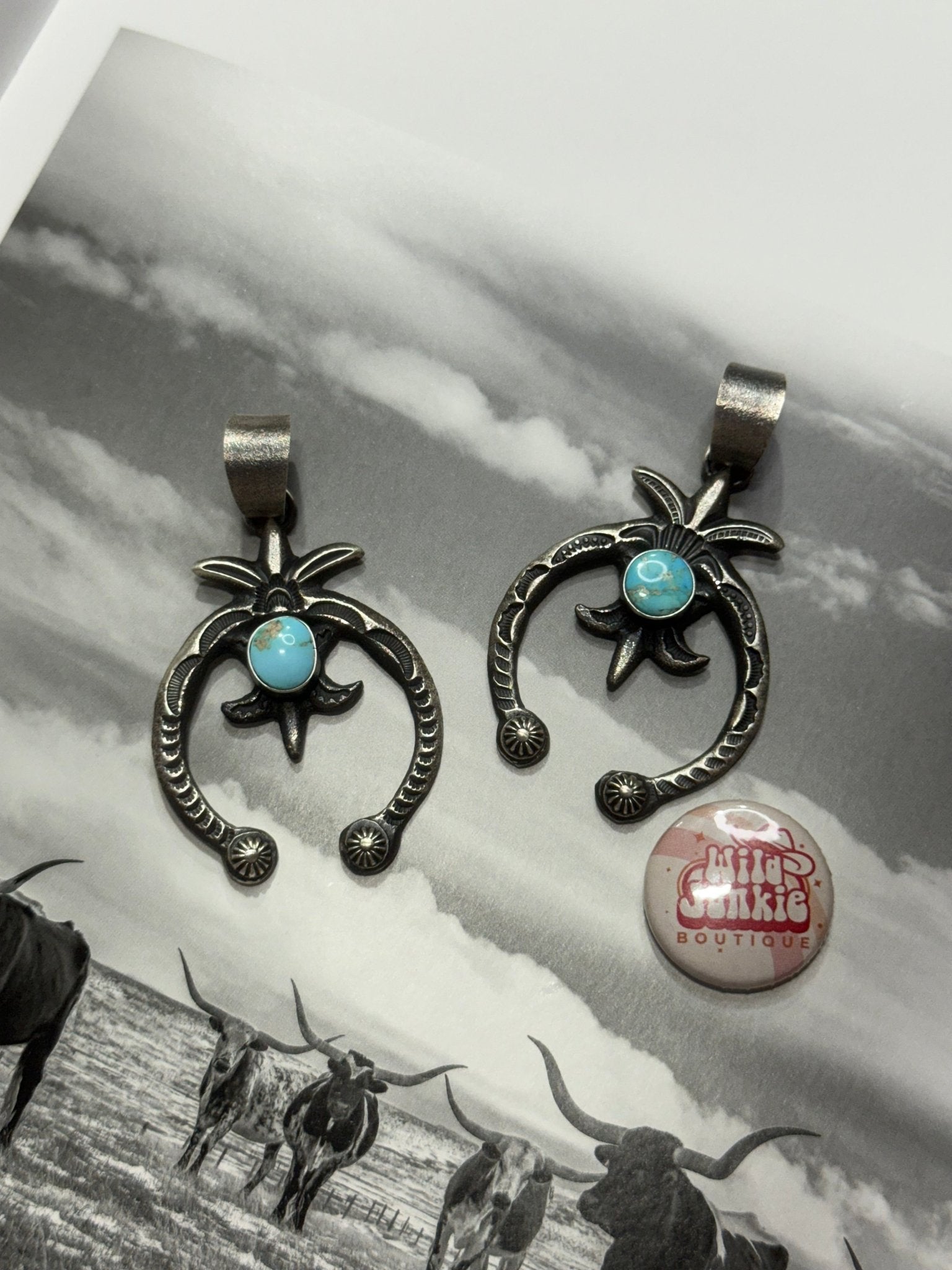 Authentic Turquoise Silver Naja Pendant