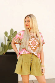 Aztec Print Tee DressS/M