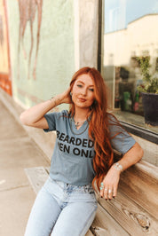 Bearded Men Only Raw Cut V - neck Graphic TeeSlateS