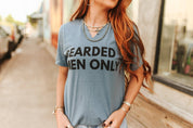 Bearded Men Only Raw Cut V - neck Graphic TeeSlateS