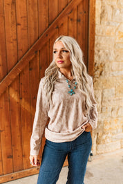 Boot Stitch Half Zip Tan PulloverS