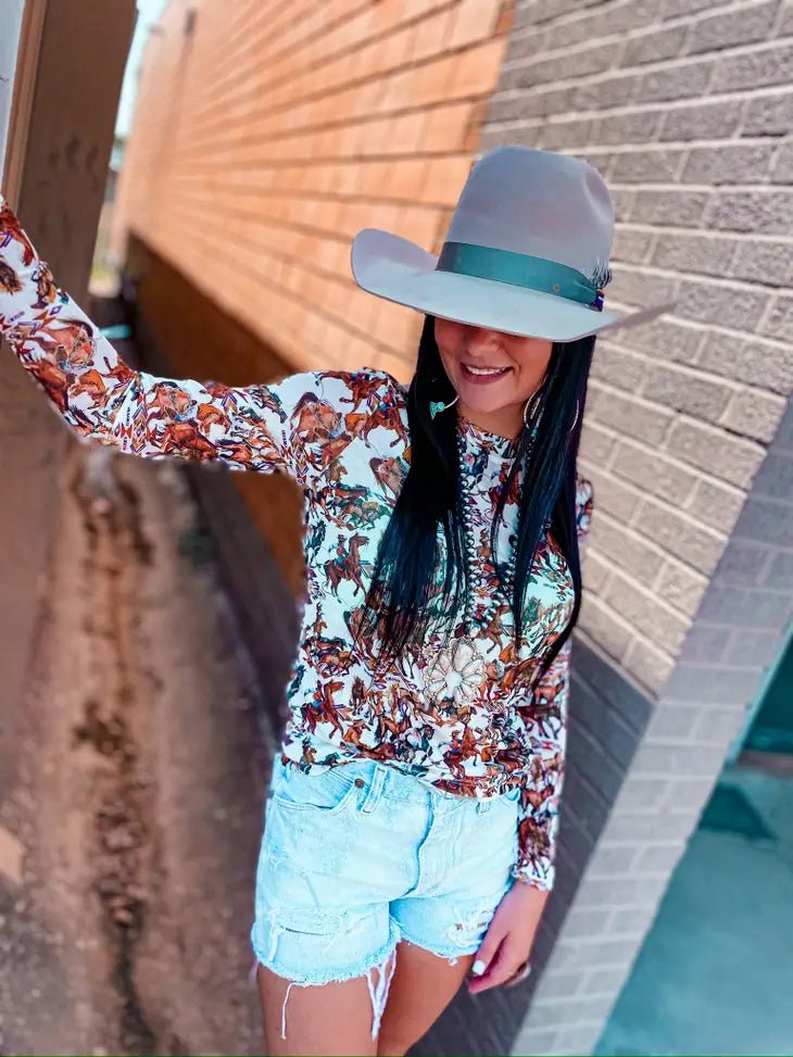 Buckaroo Long Sleeve Mesh TopMultiS