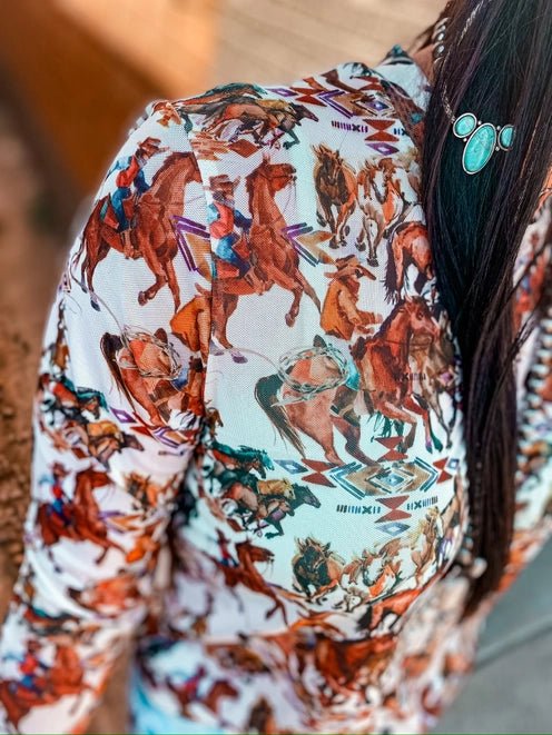 Buckaroo Long Sleeve Mesh TopMultiS