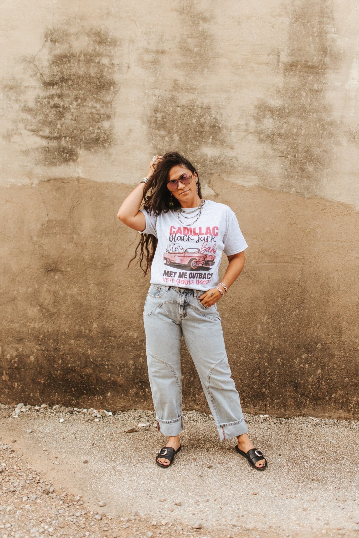 Cadillac Black Jack Graphic TeeLight AshXS