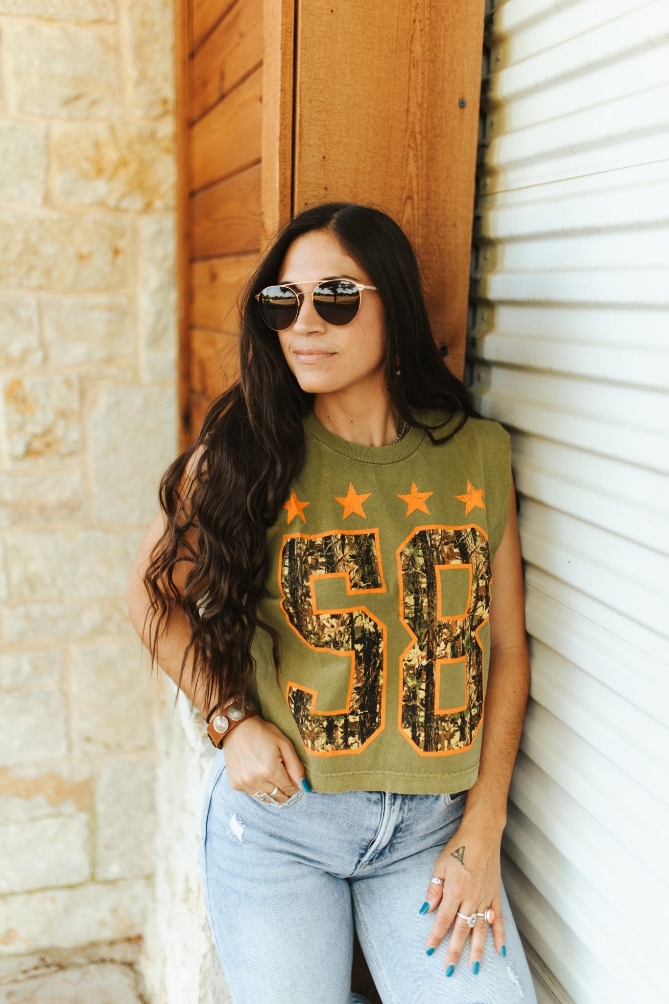 Camo Varsity Muscle TeeS/M