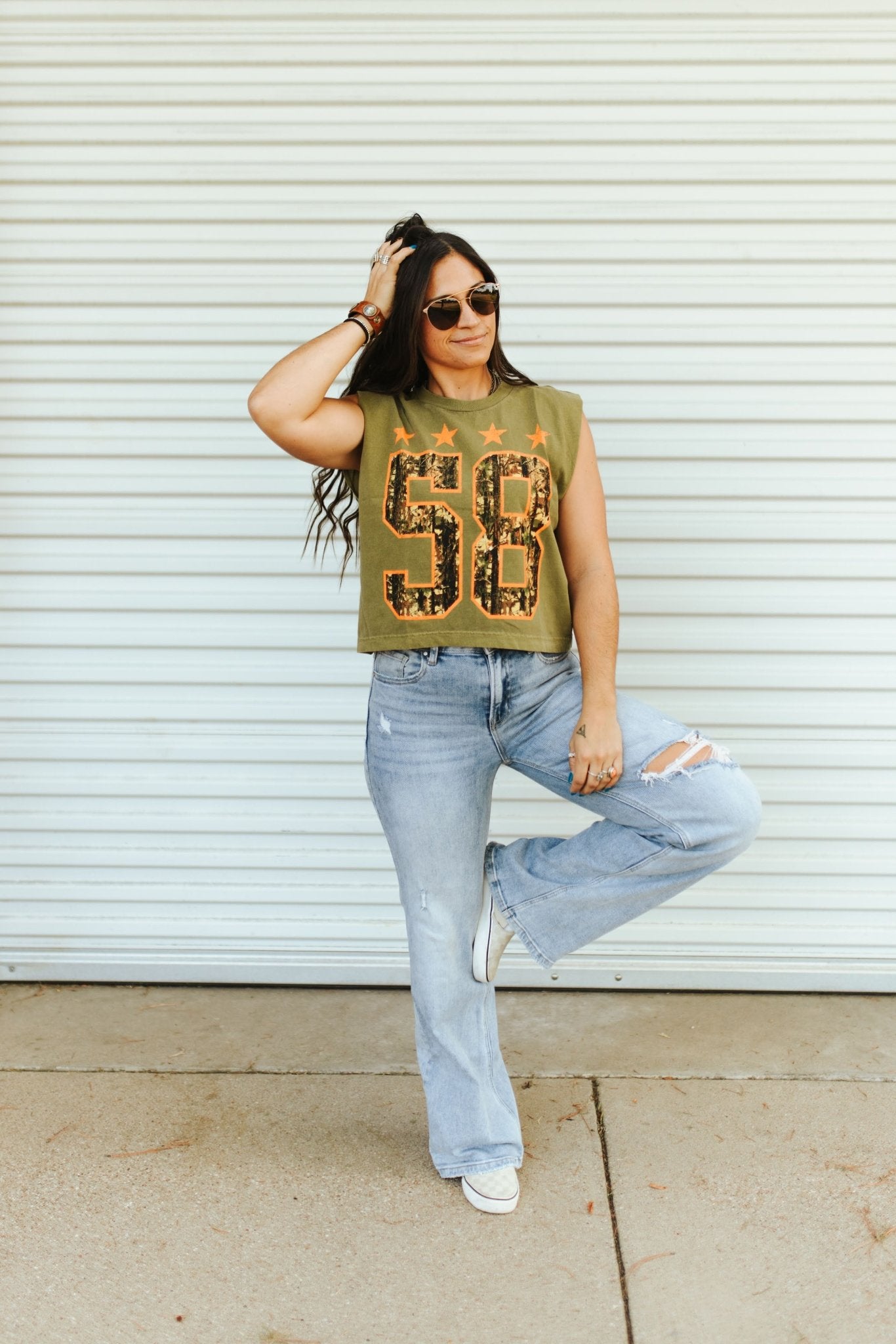 Camo Varsity Muscle TeeS/M