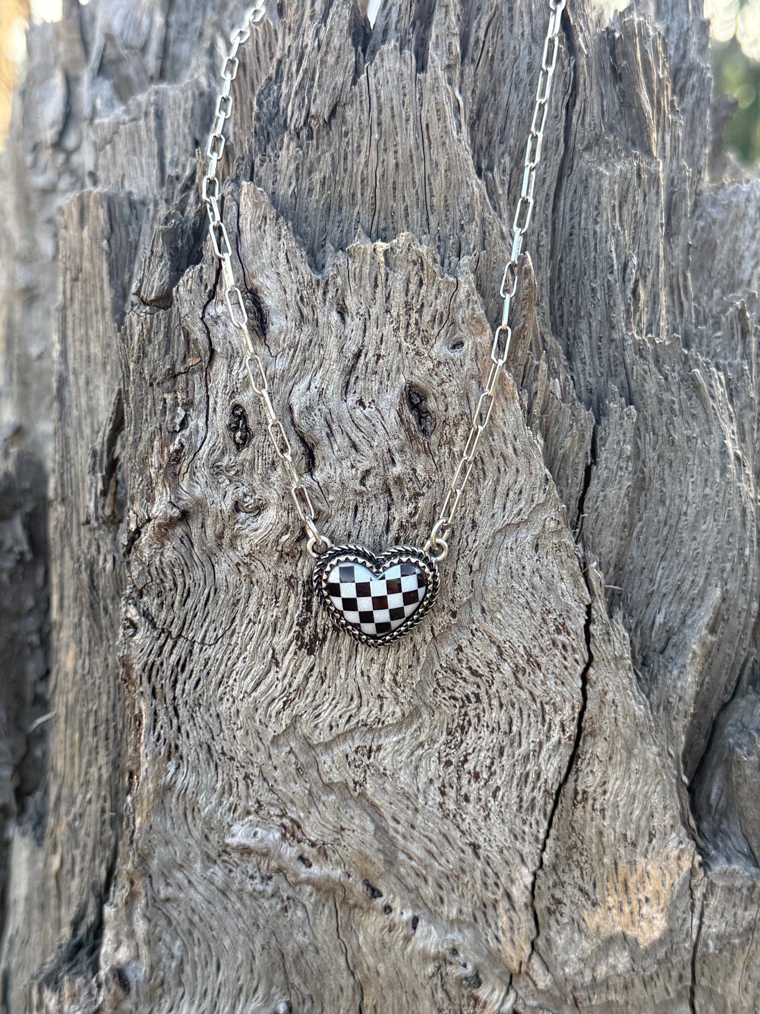 ★送料・関税込★OST★checkerboard heart necklace★ Checker Necklace: Heart Necklace, Heart Pendant – Rellery