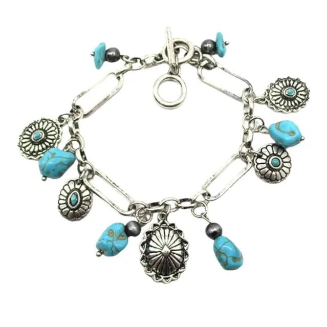 Concho Turquoise Charm Bracelet