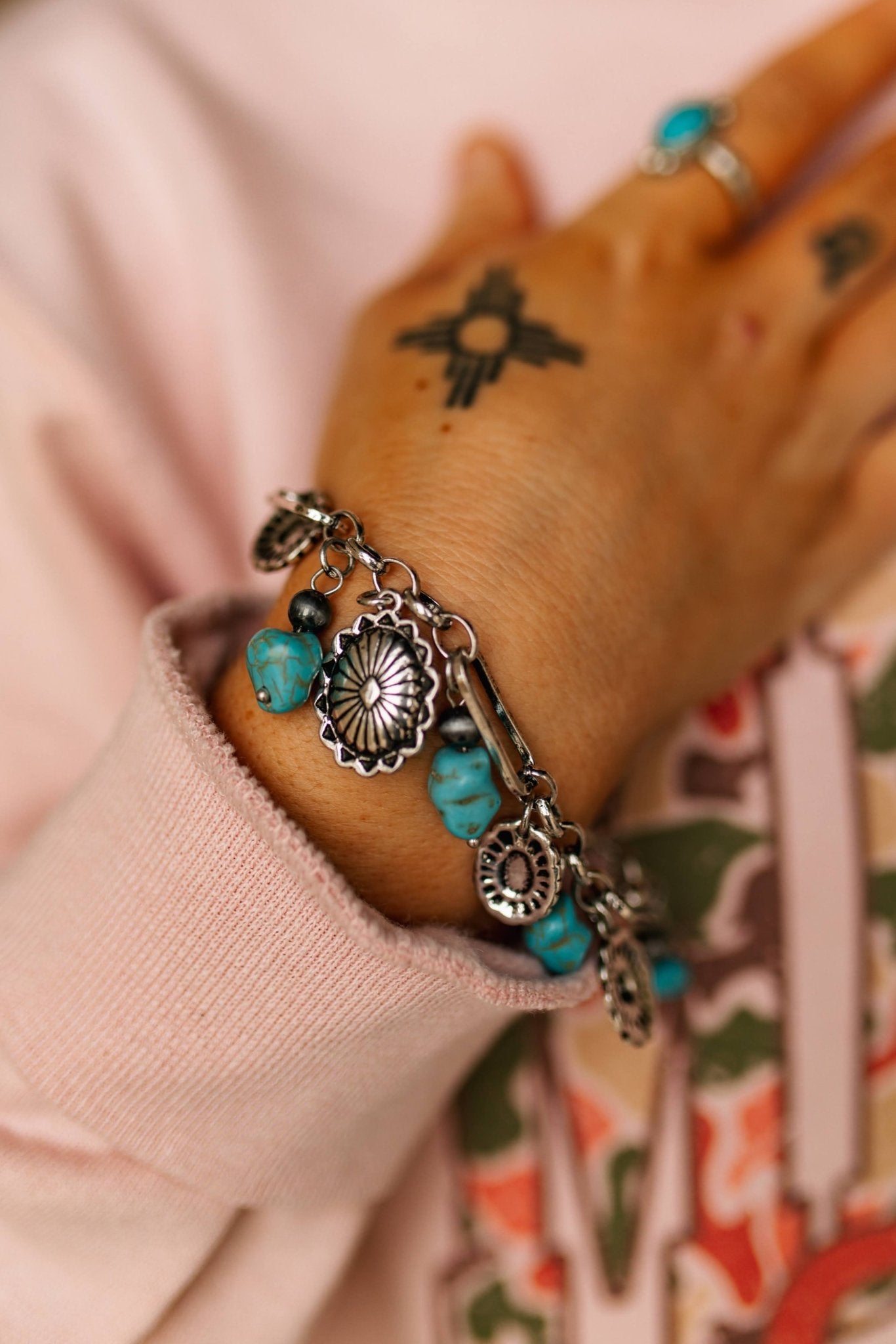 Concho Turquoise Charm Bracelet