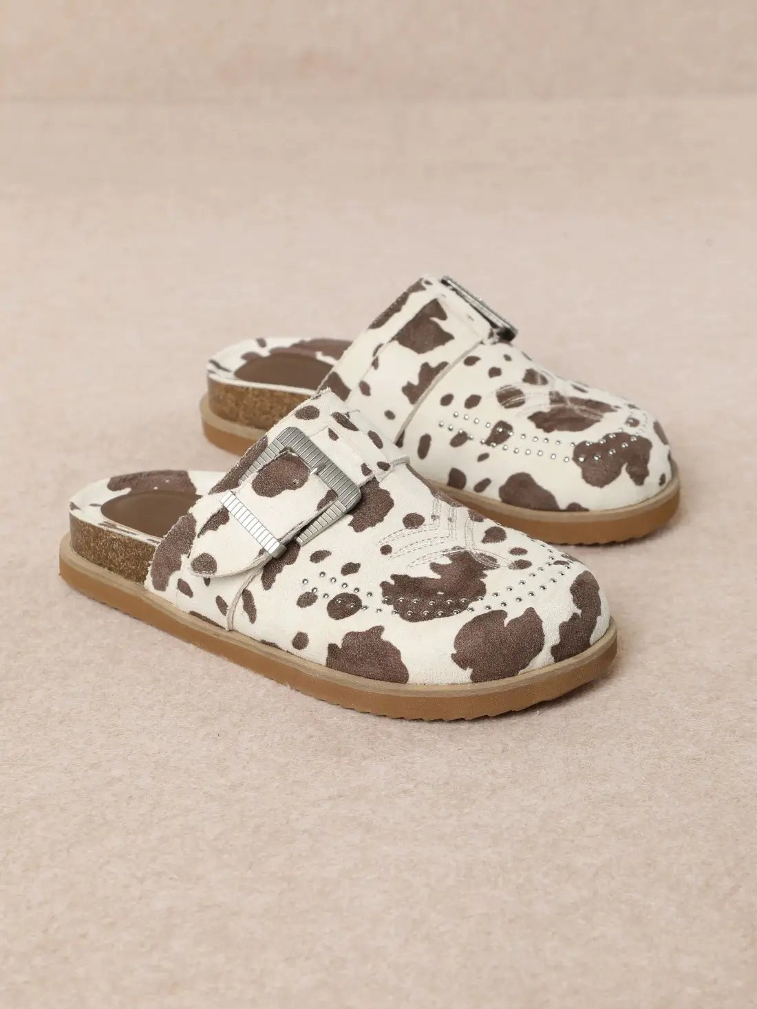 Cow Print Clog Sandals6