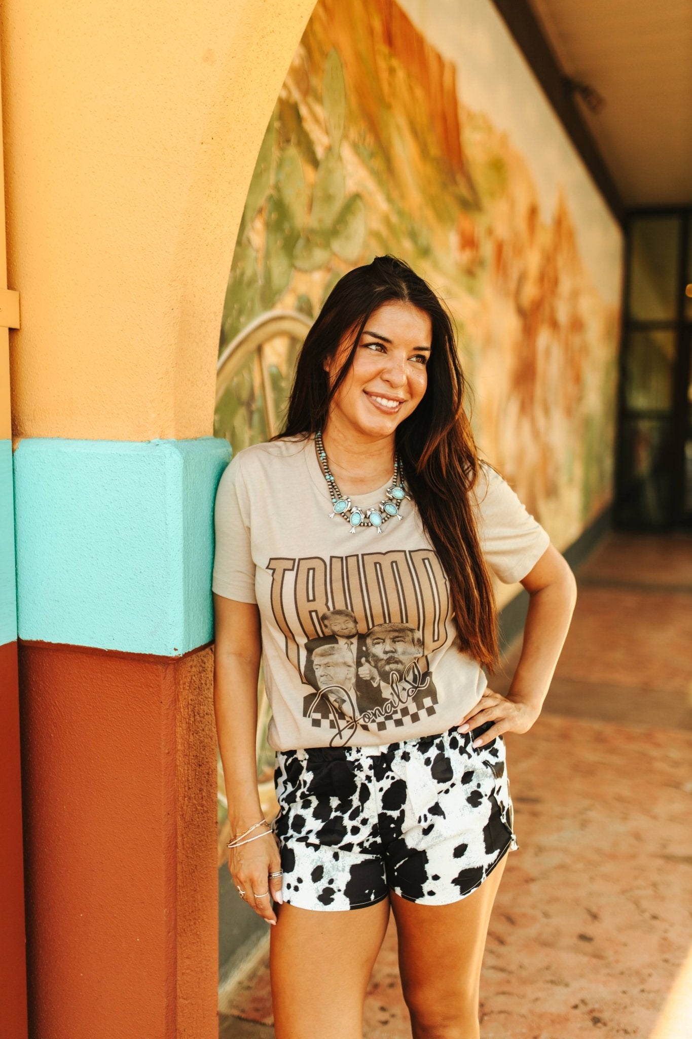 Cow Print Pull On ShortsS