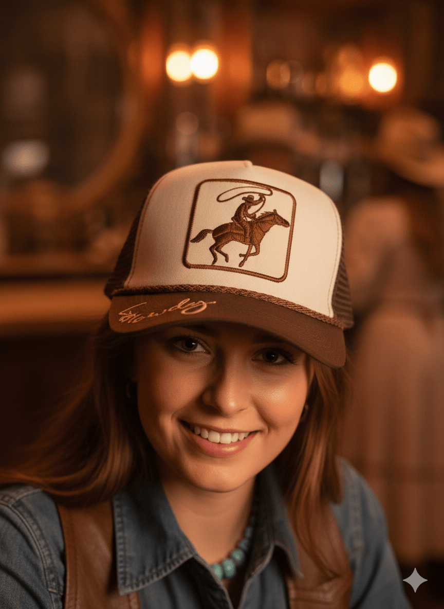 Cowboy Roper Embroidered Trucker Hat