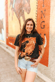 Cowboy Roper Mineral Washed Graphic TeeS