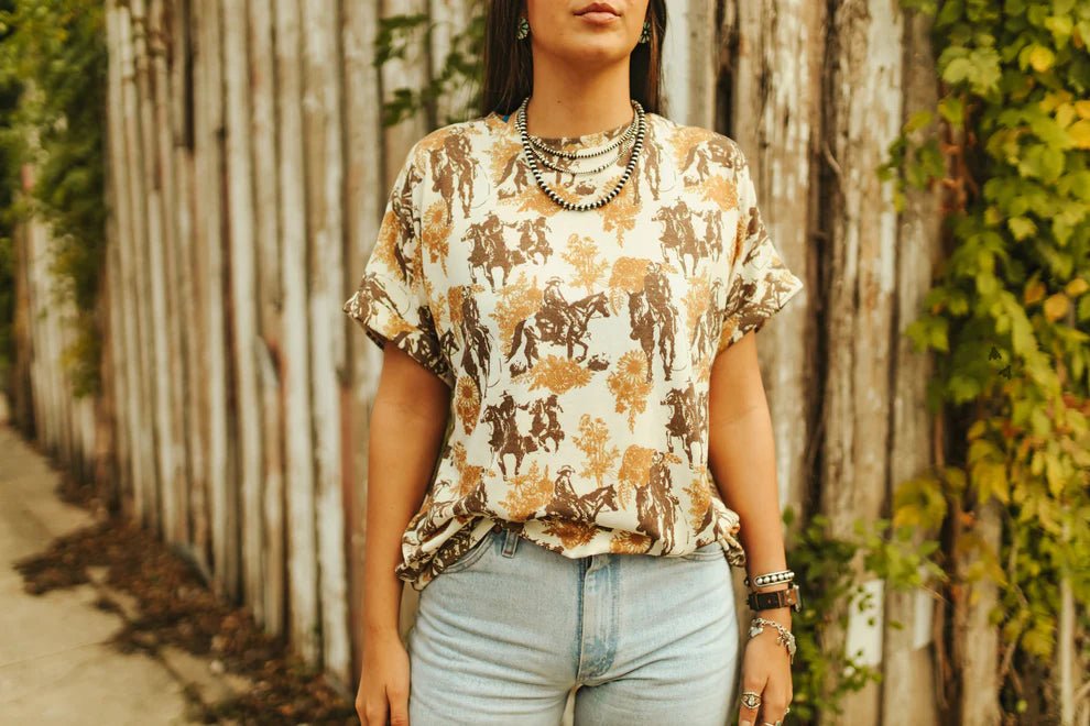 Cowboy Spring Cuff Sleeve TeeS/M