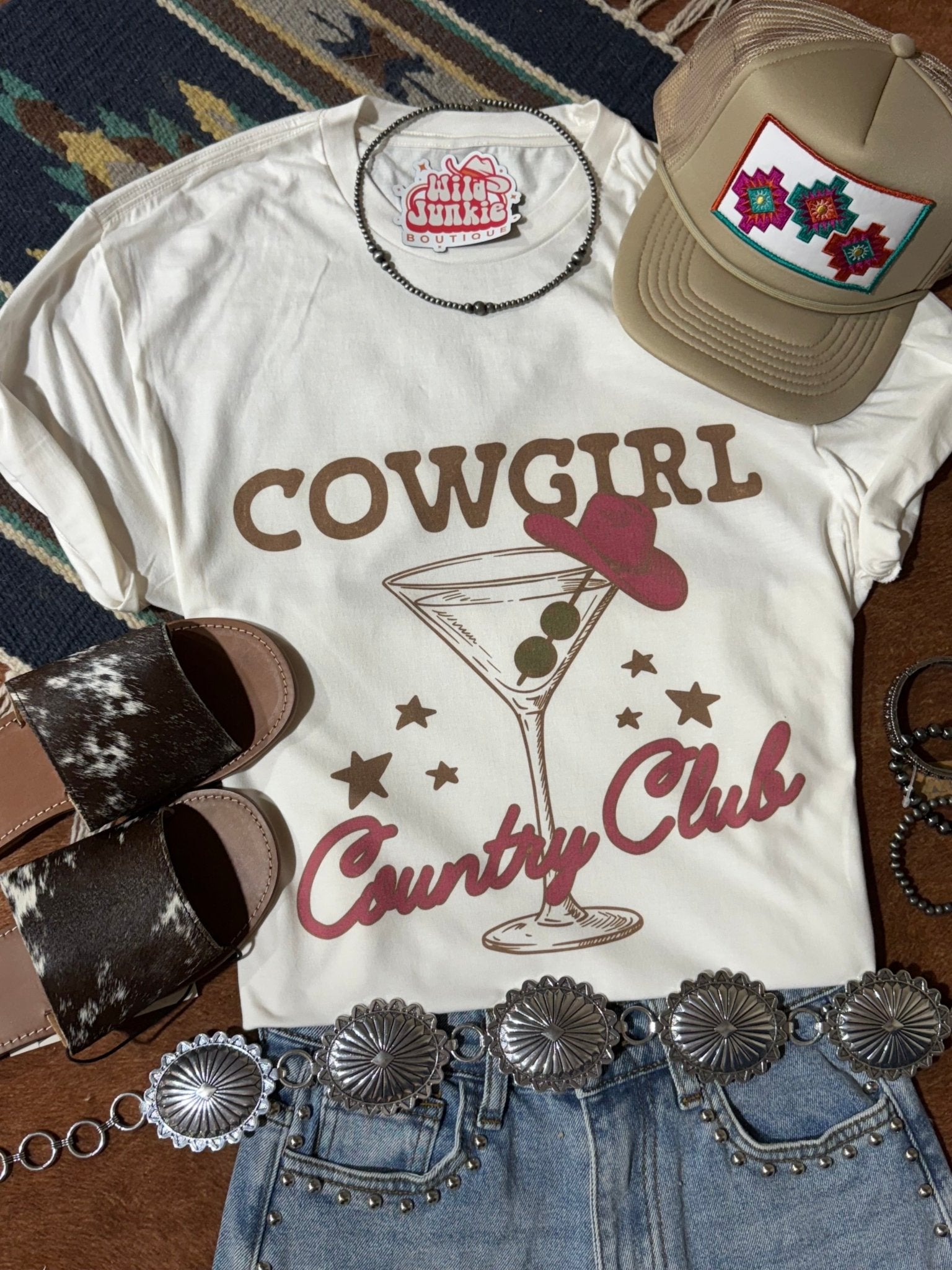 Cowgirl Country Club Graphic TeeNaturalS