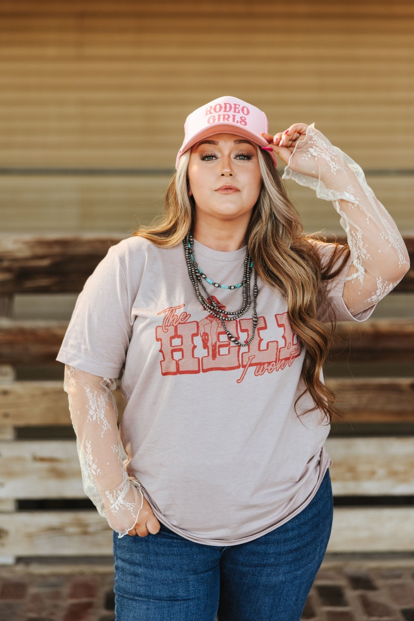 Cowgirl Hell I Won't Graphic TeePink GravelS