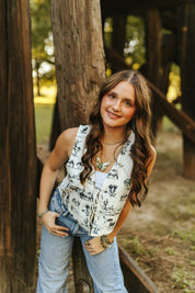 Desert Scene Front Tie VestS