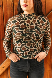Duck Camo Long Sleeve Mesh TopS
