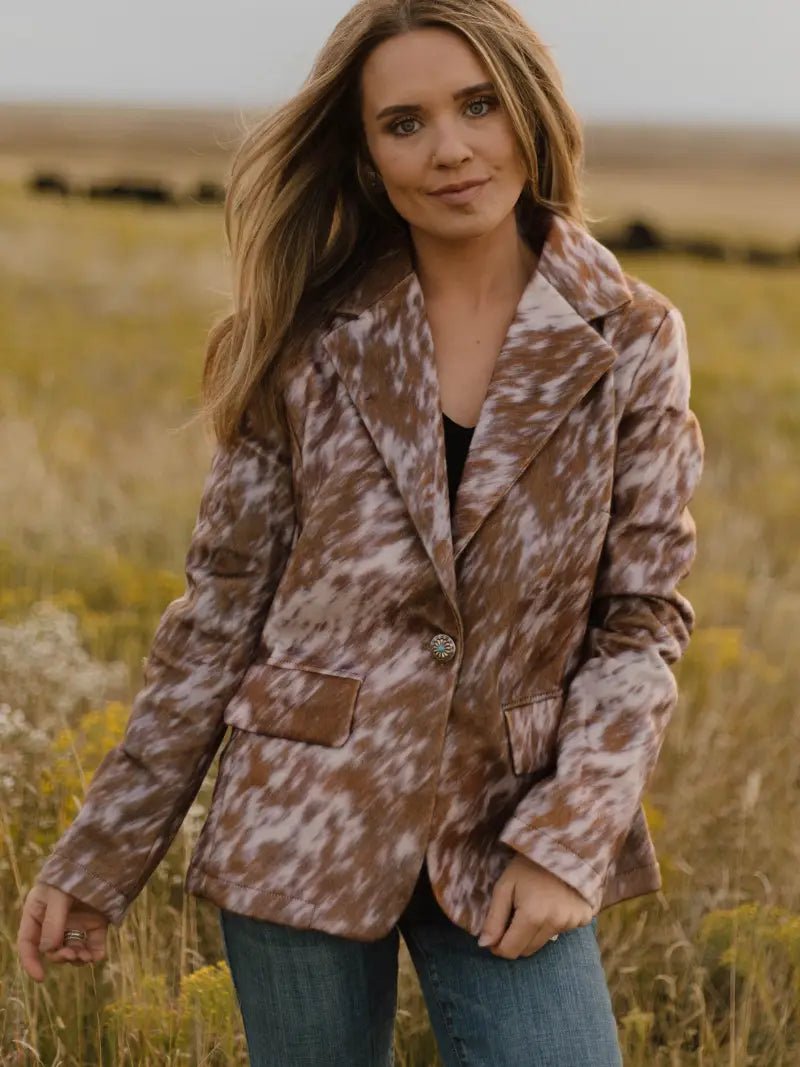 Faux Cowhide Blazer - PREORDERS