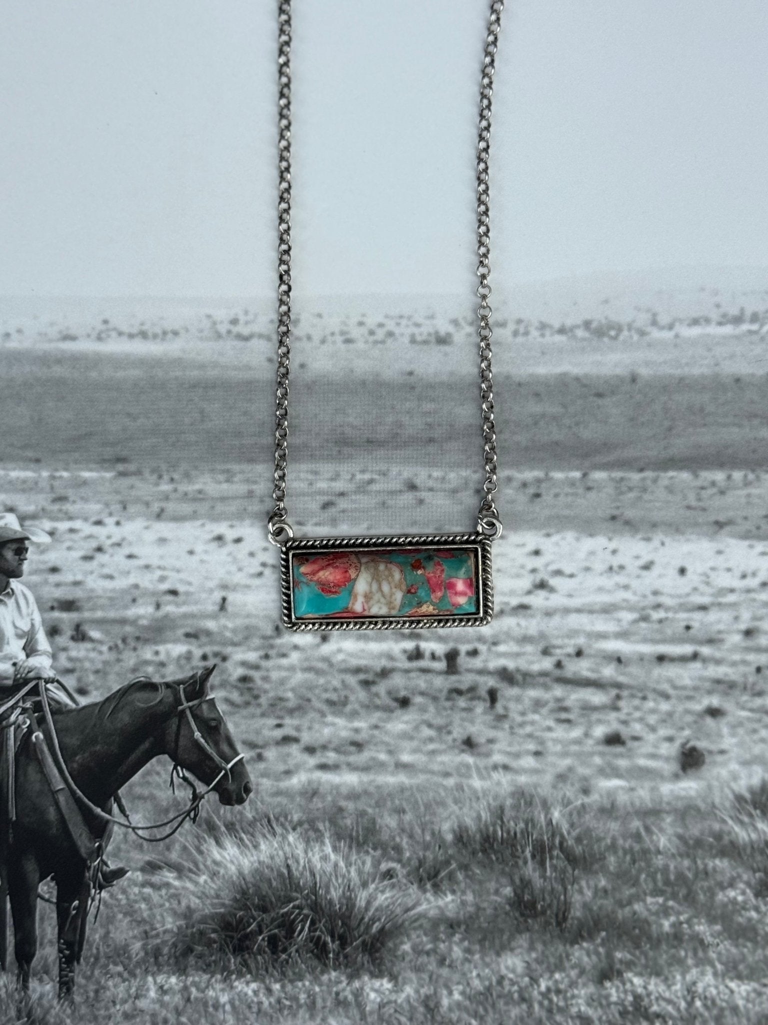 Faux Dahlia Bar Necklace